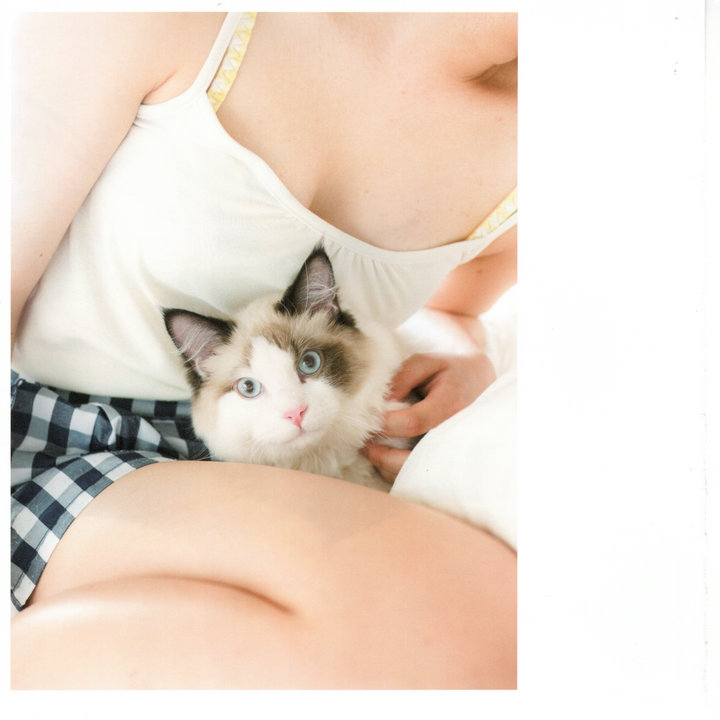 萌细胞-Mengxibao.com-青山裕企摄影写真集猫咪与美胸 第12张